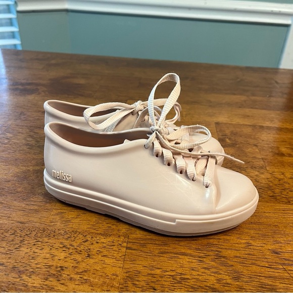Mini Melissa blush pink sneaker lace up size 13 girls - Picture 1 of 10